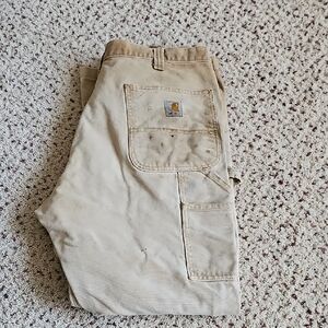 Carhartt Double Knee Khaki Utility Pants, Size 36 X 32.